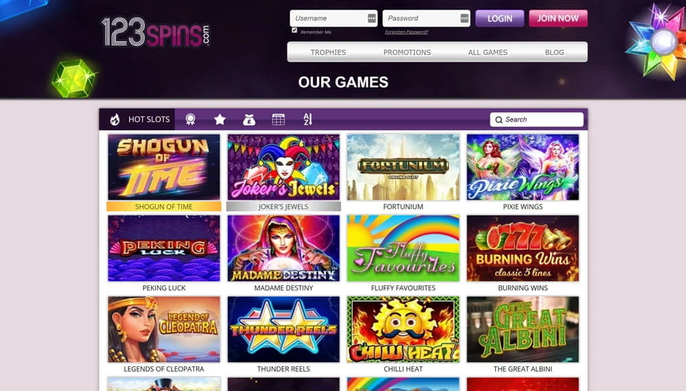 123spins Casino Online Review